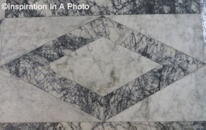 Diamond geometric marble floor
