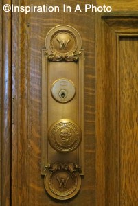 Door knob with state seal