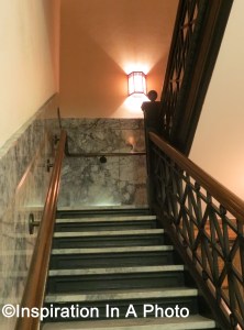 Stairwell with sconce