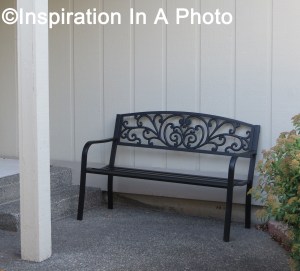 Iron bench_front of house
